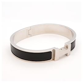 Hermès-Hermes Click-Clack PM Bangle-Black,Silvery