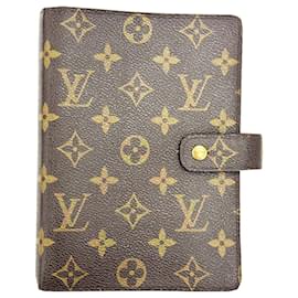Louis Vuitton-Louis Vuitton Agenda MM R20105 Monogram Canvas Planner Cover-Brown,Other,Monogram