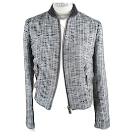 Maje Tweed Bomber Jacket Eggshell Eggshell