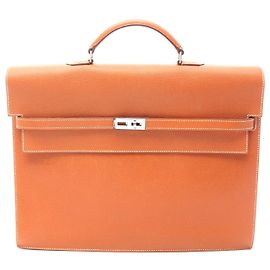 Hermès Hermes Kelly Depeche 38 Gold Briefcase Brown