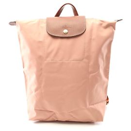 Longchamp Le Pliage Original M Backpack Canvas Leather Pink
