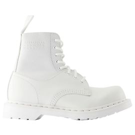 Maison Martin Margiela Botas ankle 8 olhos sem biqueira de aço - MM6 Maison Margiela x Dr Martens - Couro - Branco Branco