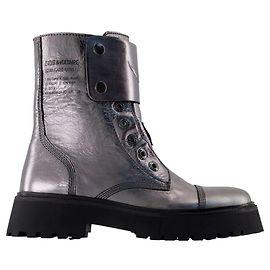 Joe Fast Ankle Boots - Zadig & Voltaire - Leather - Silver Silvery Metallic