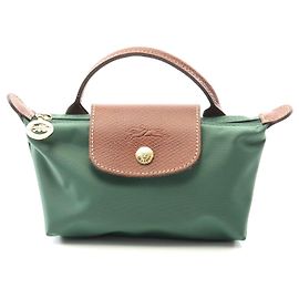 Pochete de lona e couro Le Pliage da Longchamp Verde