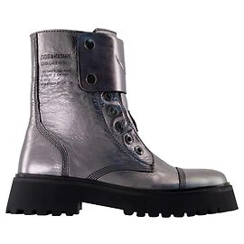 Joe Fast Ankle Boots - Zadig & Voltaire - Leather - Silver Silvery Metallic