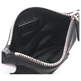 Prada-Prada Nylon Saffiano Leather Card Case-Black
