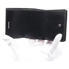 Balenciaga-Carteira de couro CAG Mini Balenciaga Preta-Preto