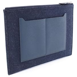 Hermès-Hermes Toodoo 29 Clutch Bag Felt-Blue