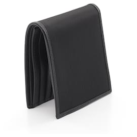 Prada-Prada Nylon Saffiano Leather Bifold Wallet Black-Black