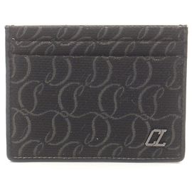 Christian Louboutin Canvas Leather Card Case Black