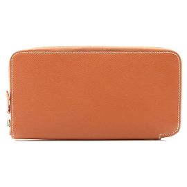 Hermès Portafoglio Hermes Azap Long Silk'in Cognac Marrone