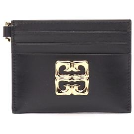 Givenchy 4G Leather Card Holder Black Black