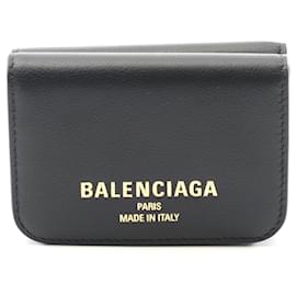 Balenciaga-Carteira de couro dobrável Balenciaga preta-Preto