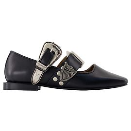 Aj1408 Sapatilhas - Toga Pulla - Couro - Preto Preto