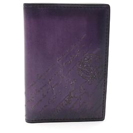 Berluti Leather Scritto Card Case Purple