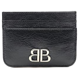 Balenciaga-Porta-cartões de couro Balenciaga Monaco Preto-Preto