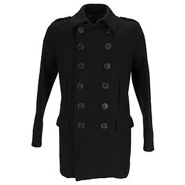 Abrigo cruzado Dior en lana negra Negro