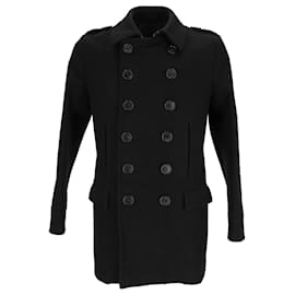 Dior-Dior Double Breasted Coat in Black Wool-Black