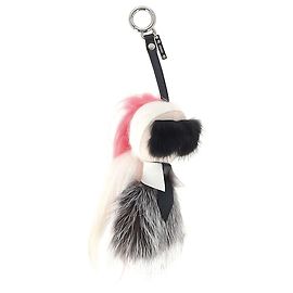 Fendi Karlito Bag Charm in Multicolor Fur Multiple colors
