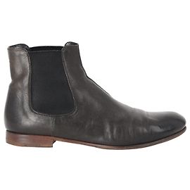 Prada Chelsea Boots in Black Leather  Grey