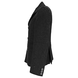 Dsquared2-Dsquared2 Double-Breasted Coat in Grey Wool-Grey