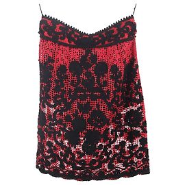 Rote Baumwollrock mit Spitzendetails von Dolce & Gabbana Rot