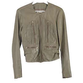 Bikerjacke Michael Michael Kors aus Grüner Leder Grün