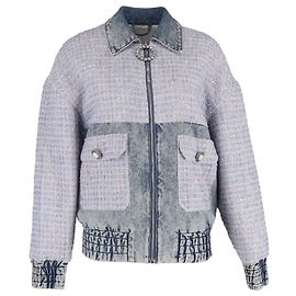Veste Bomber en Tweed Multicolore en Coton Alessandra Rich Multicolore