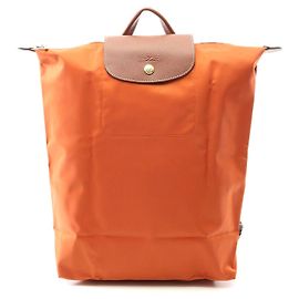 Longchamp Le Pliage Original M Backpack Canvas Leather Brown