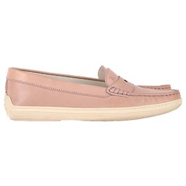 Tod's Penny Driver Slipper aus rosa Leder Braun Pink