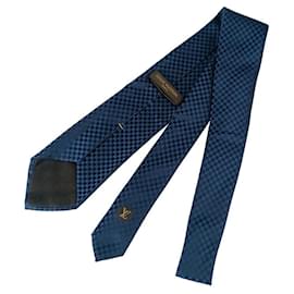 Louis Vuitton-Louis Vuitton Navy Silk Cravat-Navy blue