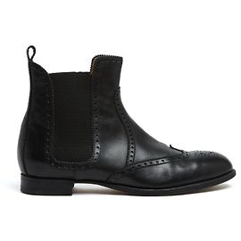 Hermès Black Leather Brighton Boots EU39 UK6 US8.5 Black