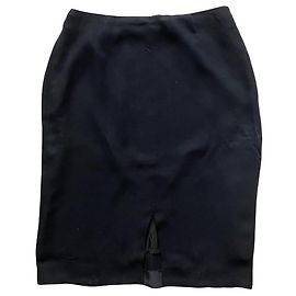 Emporio Armani Midi Rock aus schwarzer Viskose Schwarz