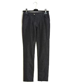Chanel 2005 Pantalones de Denim Negros Brillantes FR36 UK8 US27 Negro