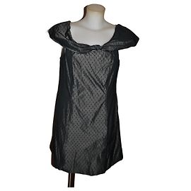 Robe mini Moschino Cheap And Chic à pois noir et gris Noir Gris