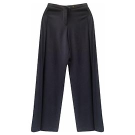 2000 Alexander McQueen black pleated palazzo pants Black
