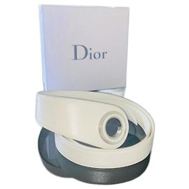 Cinturón Christian Dior Blanco de Cuero Blanco