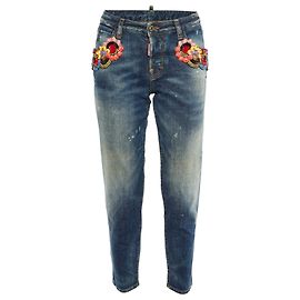 Dsquared2 Embellished blue denim jeans Blue