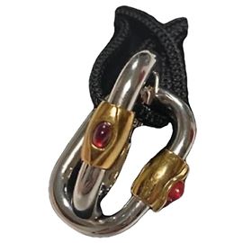Yves Saint Laurent Silver Metal Cufflinks Silvery