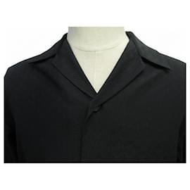 Louis Vuitton-NEW LOUIS VUITTON MONOGRAM JACQUARD SHIRT BLACK SIZE 46 SILK AND COTTON SKIRT-Black