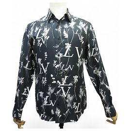 NEUES LOUIS VUITTON MONOGRAMM BLATT SHIRT GRÖSSE 46 AUS GRÜNEM SEIDENROCK Grün