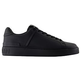 Baskets B-Court - Balmain - Cuir - Noir Noir