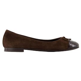 Cap Toe Ballerinas - Tory Burch - Leather - Brown Brown