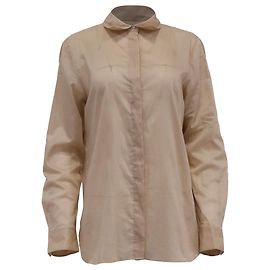 Camisa com botões ocultos Theory em algodão bege Bege