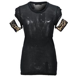 Givenchy T-Shirt mit Tierdruckbesatz aus schwarzer Baumwolle Schwarz