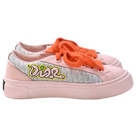 B33 Spin Sneakers Dior x Kaws aus rosa Leder Braun Pink