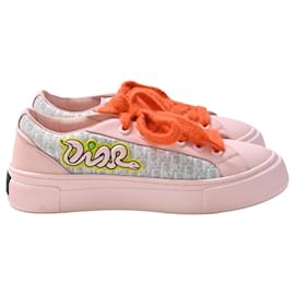 Dior-Dior x Kaws B33 Spin Sneakers in Pink Leather-Brown,Pink