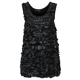 Top sem mangas com babados em algodão preto Givenchy Preto