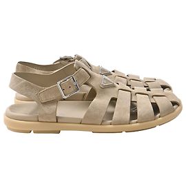 Sandales de pêcheur Prada en daim beige Beige