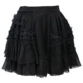 Rüschender Minirock aus schwarzer Seide D&G Schwarz